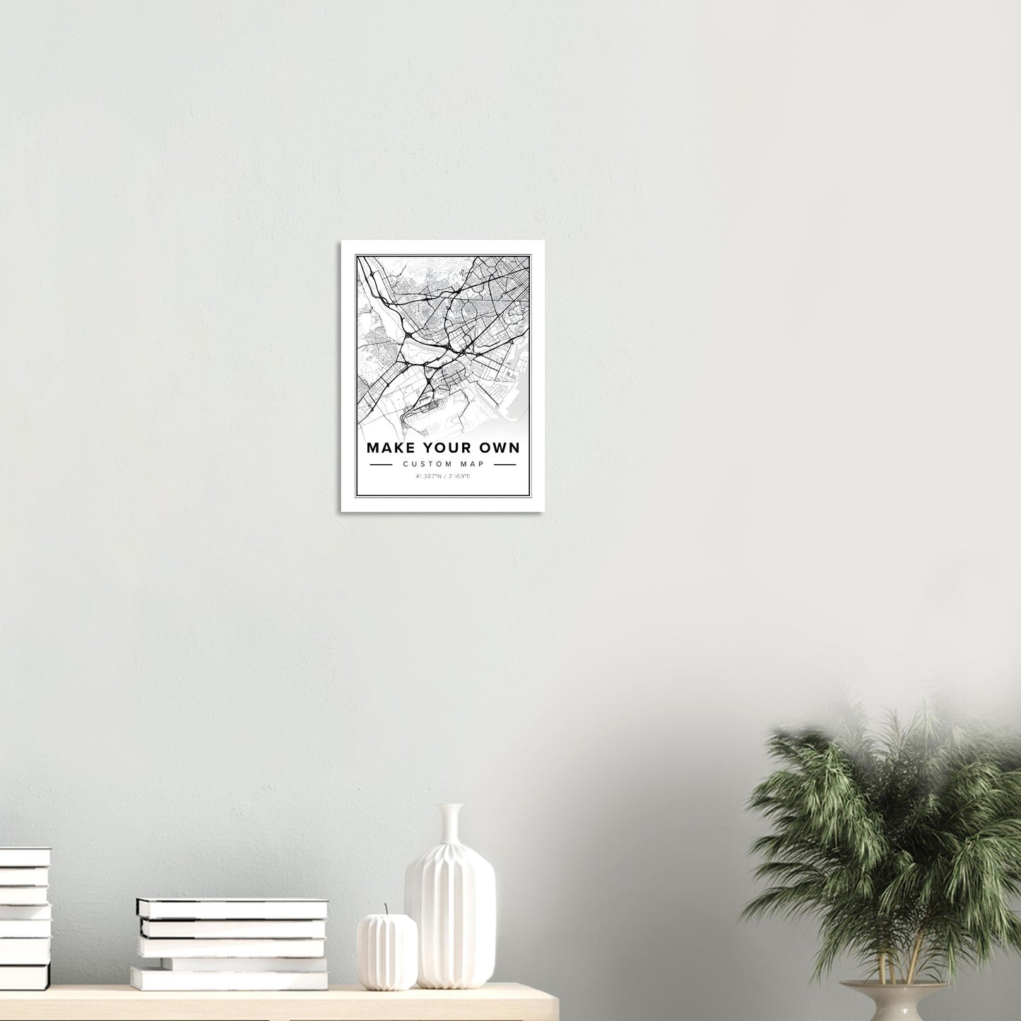 Custom Map Poster. (PAPER PRINT, NOT FRAMED)