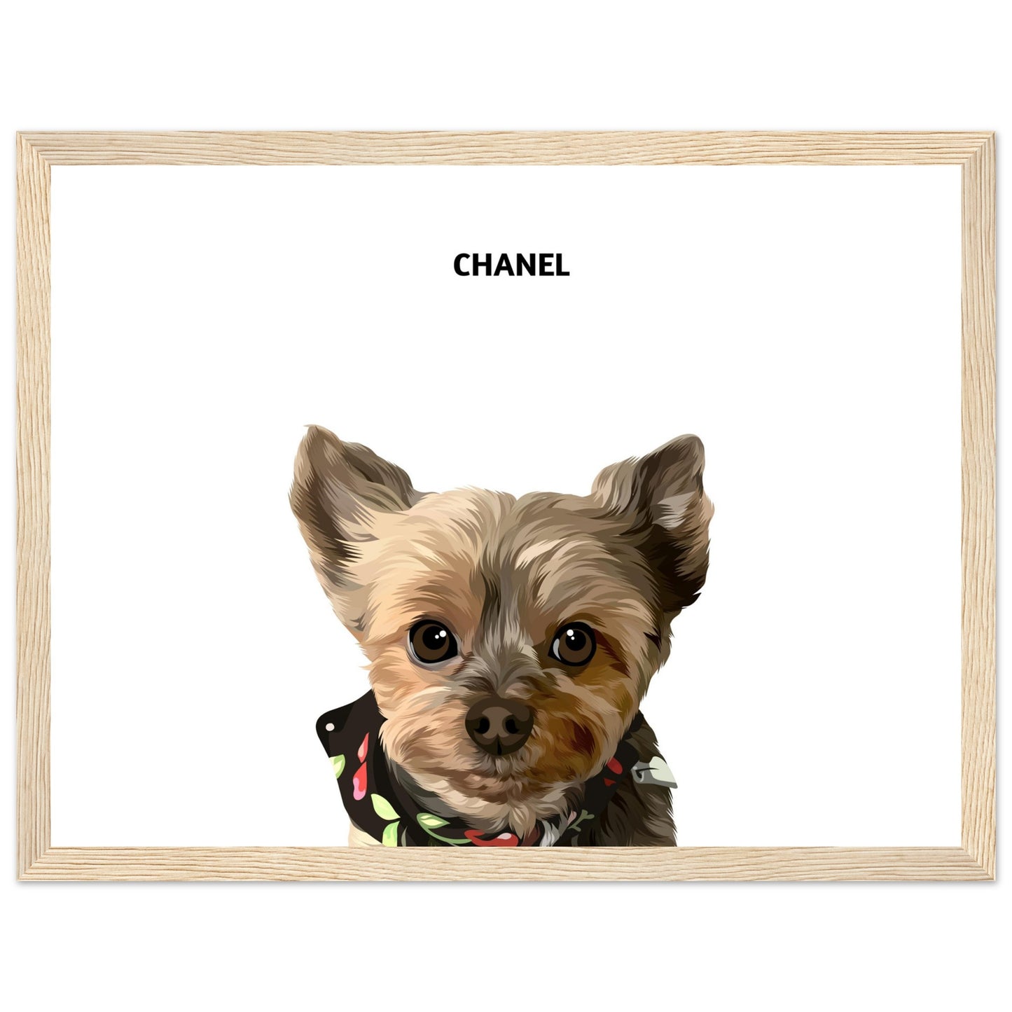 Custom Pet Portrait (READY-TO-HANG WOODEN FRAMED)